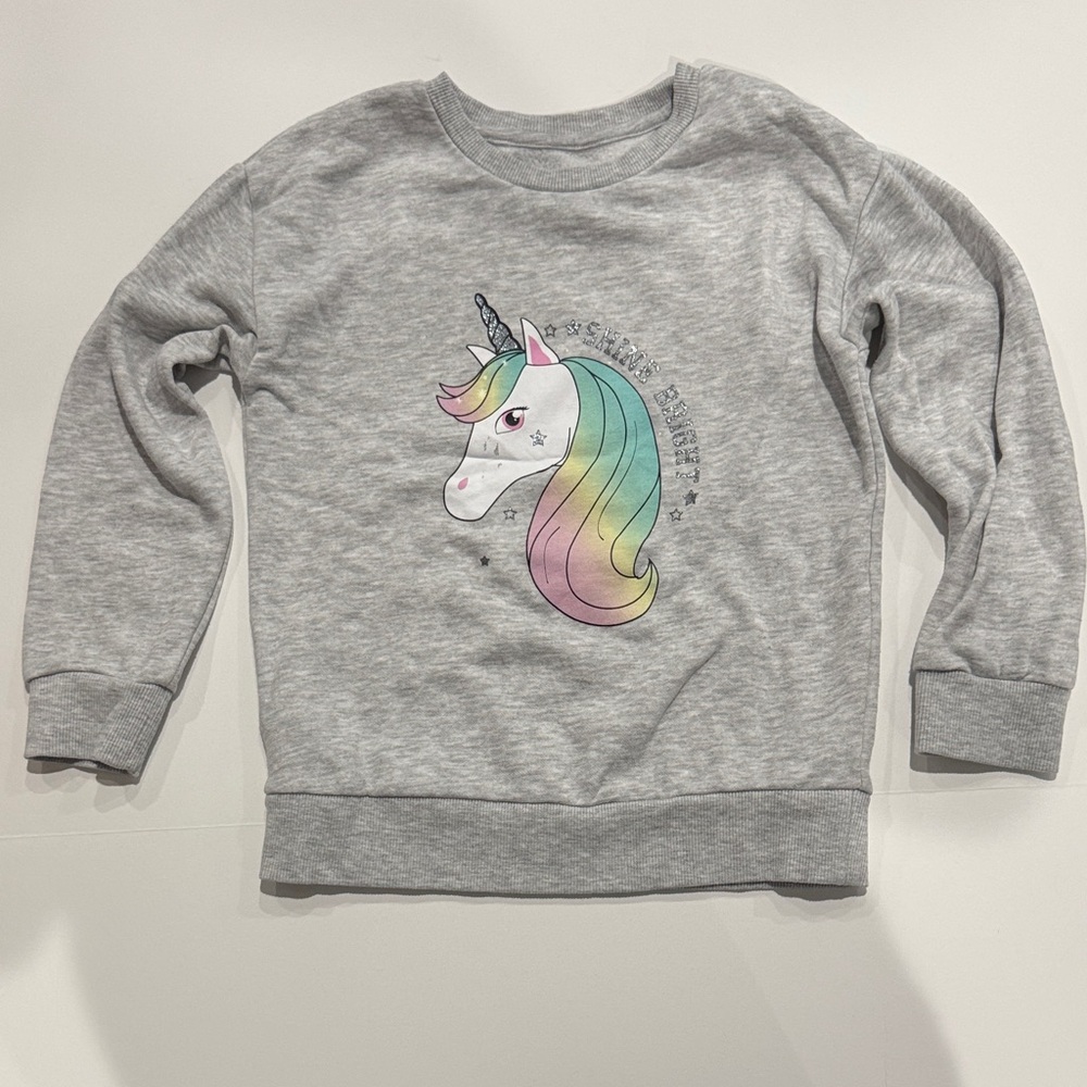 Magical Unicorn Gray Kids Sweatshirt